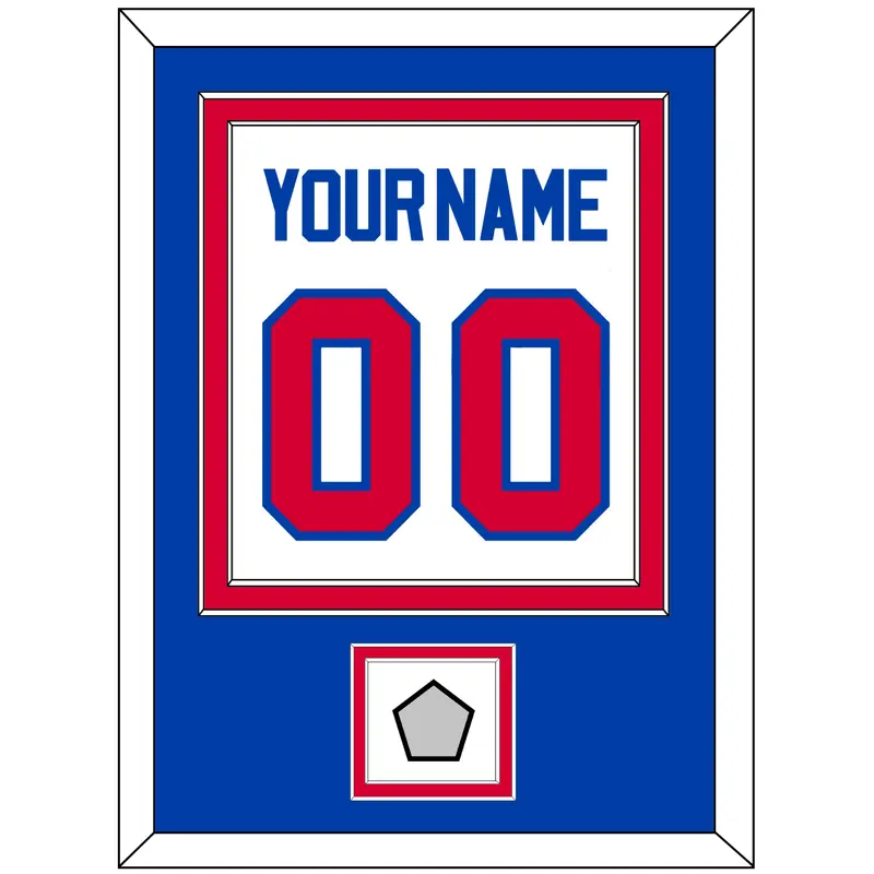 Detroit Name & Number With Champions Patch - Home White (1983-1996) - Double Mat 2