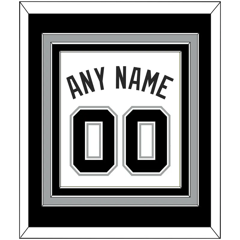 San Antonio Name & Number - Home White (2002-2017) - Triple Mat 2