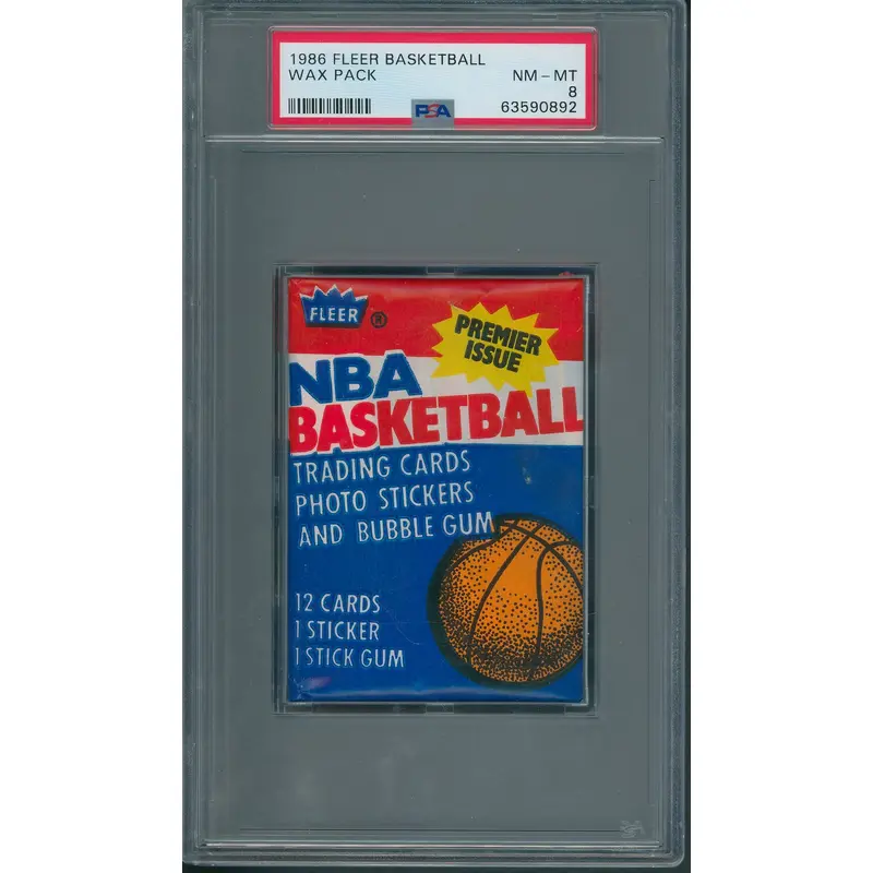 1986 1986/87 Fleer Basketball Unopened Wax Pack PSA 8