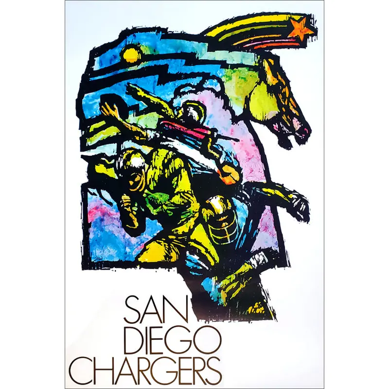 San Diego Chargers NFL Collectors Series Theme Art Vintage Original Poster (1970)