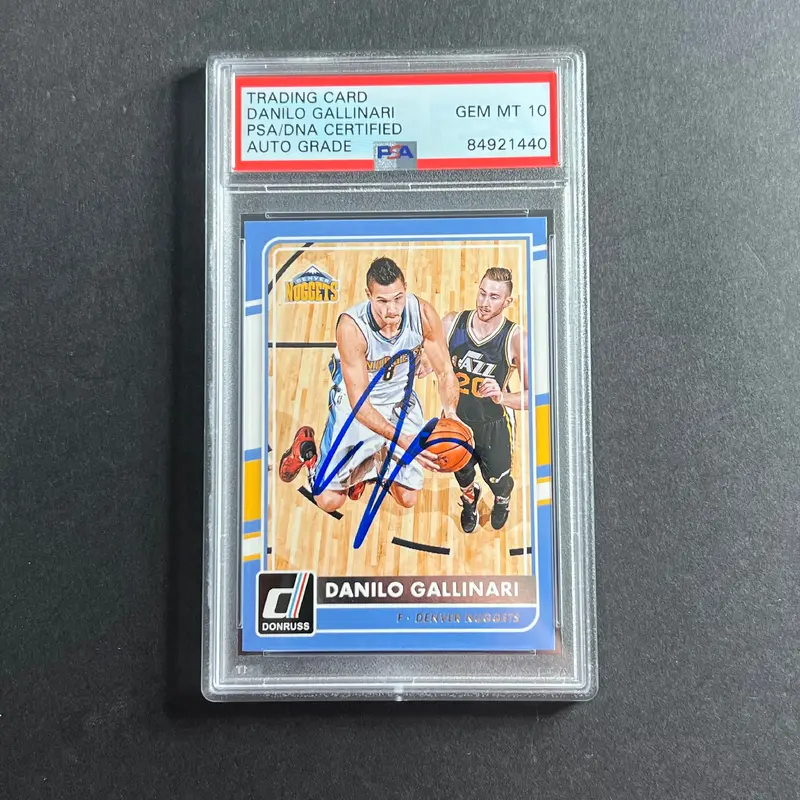 2015-16 Panini Donruss #129 Danilo Gallinari Signed AUTO 10 PSA Slabbed Nuggets