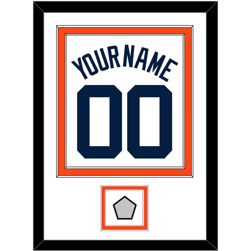 Detroit Name, Number & World Series Patch - Home White (1972-2017) - Double Mat 2