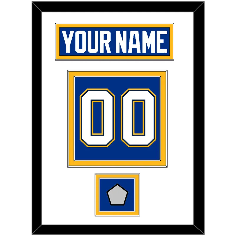 St. Louis Nameplate & Number (Back) With Stanley Cup Finals Patch - Home Blue - Double Mat 1