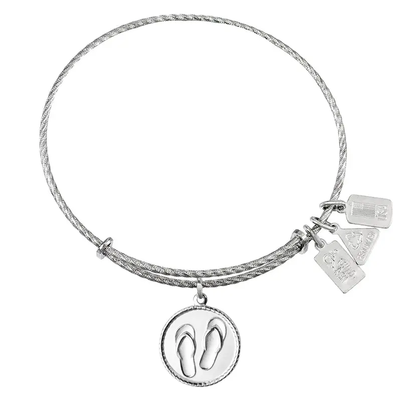Flip Flops Sterling Silver Charm Bangle