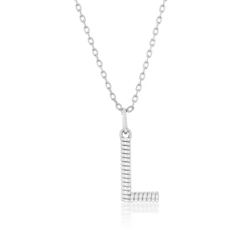 Sterling Silver, Rigid Design 'L' Initial Necklace