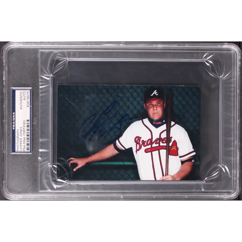 Braves Chipper Jones Authentic Signed 4x6 Photo Autographed PSA/DNA Slabbed