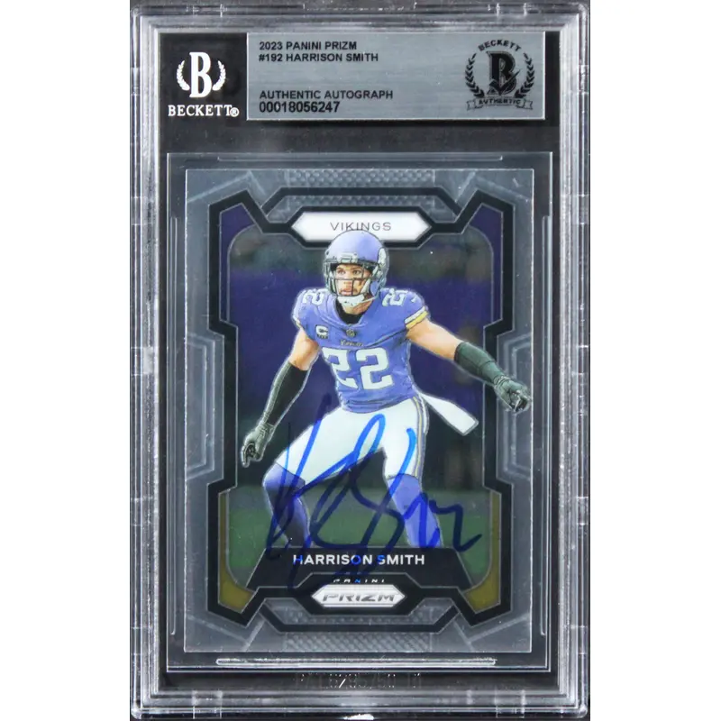 Vikings Harrison Smith Authentic Signed 2023 Panini Prizm #192 Card BAS Slabbed