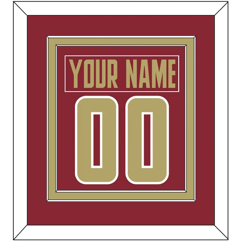 Boston College Nameplate & Number (Back) Combined - Road Maroon (2011-2015) - Double Mat 2