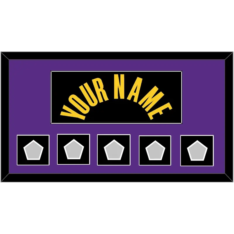 Los Angeles Name & 5 Trophy Patches - Black Mamba (2017-2018, 2020) - Single Mat 3