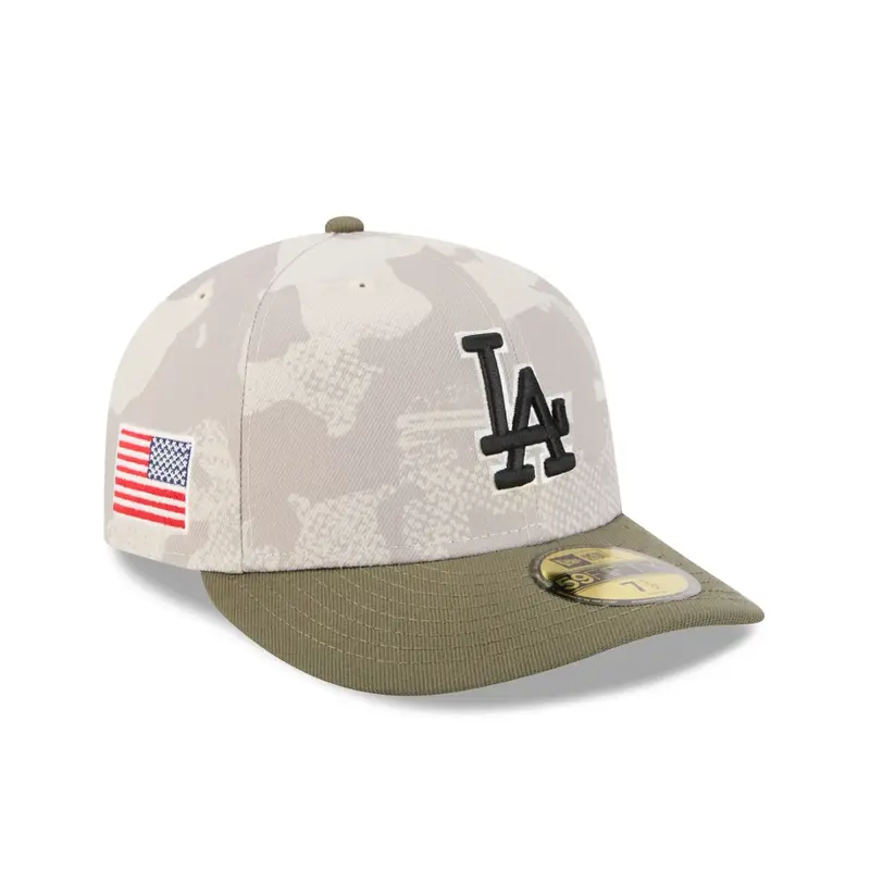 New Era - 59FIFTY Fitted Cap - Los Angeles Dodgers - Armed Forces (2025) - Stone/Olive