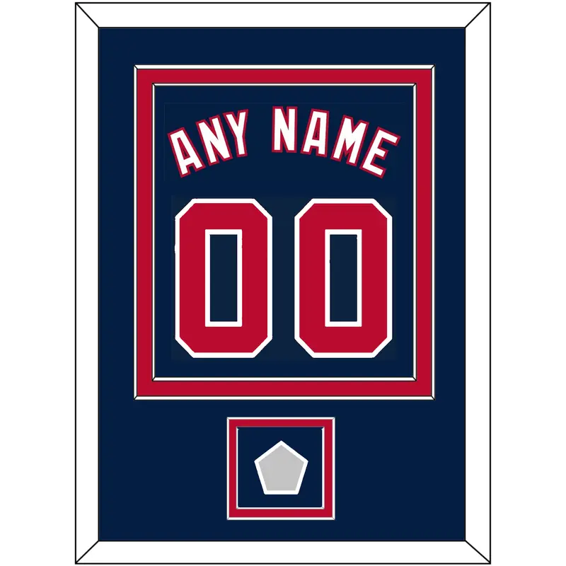 Washington Name, Number & 2019 World Series Champions Patch - Alternate Blue - Double Mat 2
