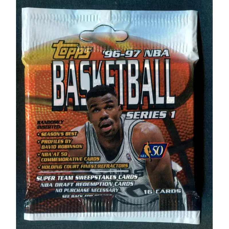 1996/97 Topps Basketball Unopened Series 1 Jumbo Pack (16)