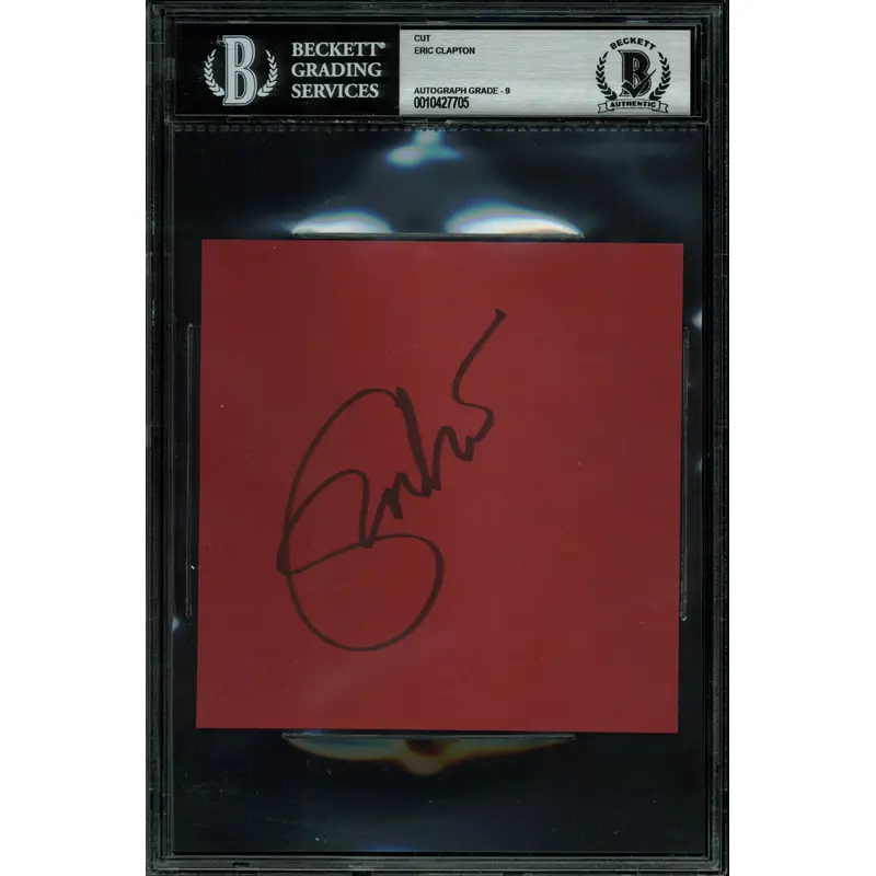 Eric Clapton Signed 5x5 Cut Signature Auto Graded Mint 9! BAS Slabbed #10427705