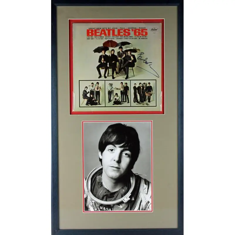 Paul Mccartney Signed Authentic Framed Beatles '65 Album Display PSA/DNA #T11882