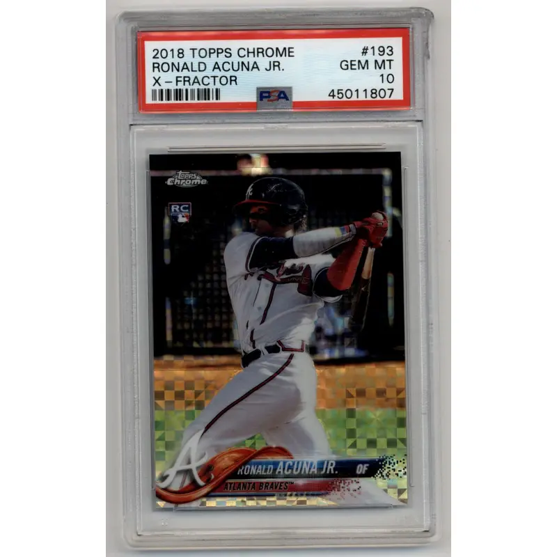 Ronald Acuna Jr 2018 Topps Chrome X-Fractor PSA 10 Gem Mint 1807