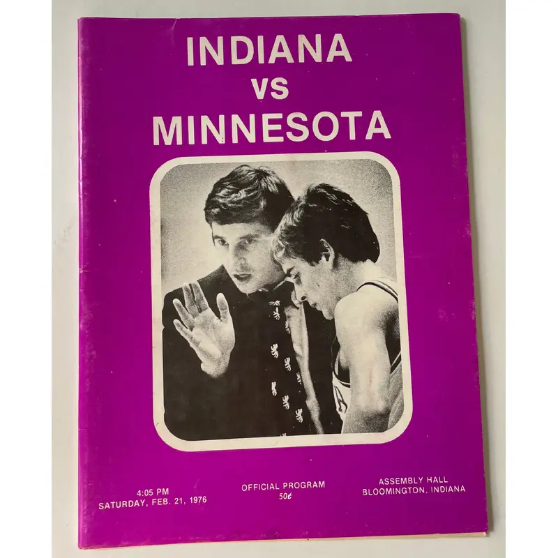Indiana University vs Minnesota 1976 basketball program 75-76