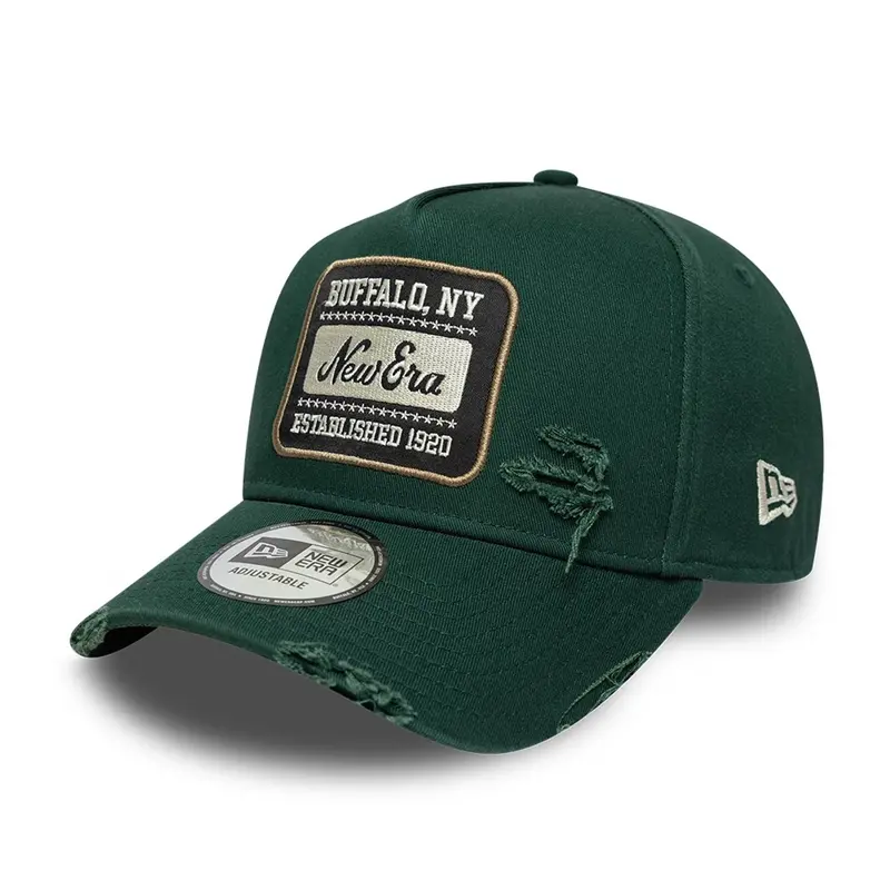 New Era Patch Distressed Dark Green 9FORTY E-Frame Adjustable Cap