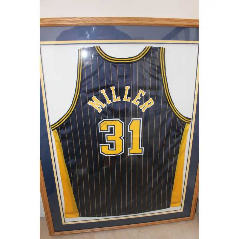 Reggie Miller Autographed and Framed Indiana Pacers Jersey
