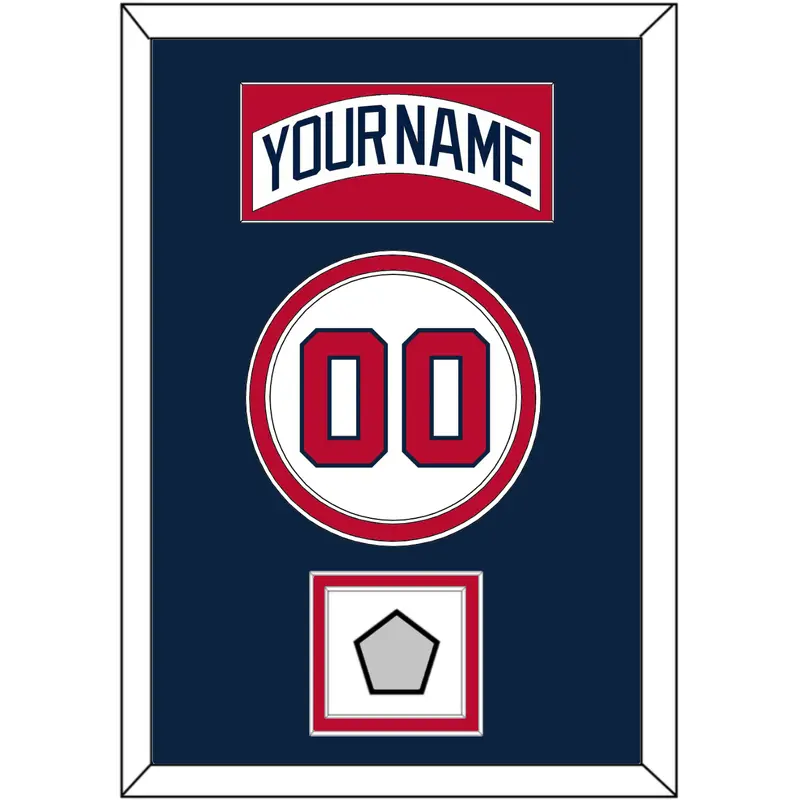 Atlanta Nameplate, Number & World Series Jersey Patch - Home White (1987-2004) - Double Mat 4