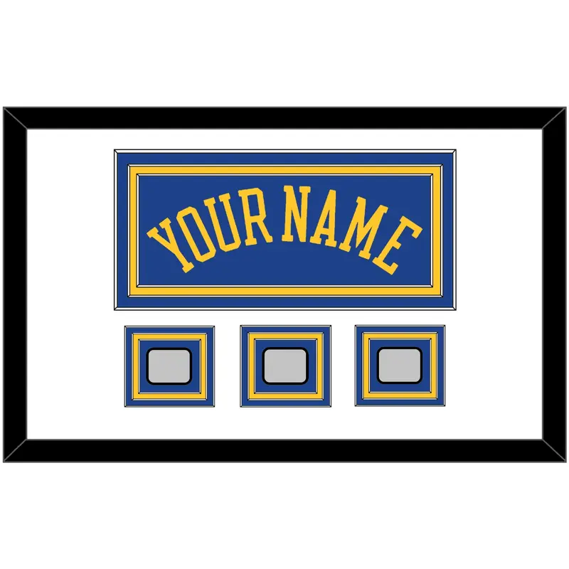 Golden State Name & 3 Champions Patches - Road Blue (2010-2019) - Triple Mat 1