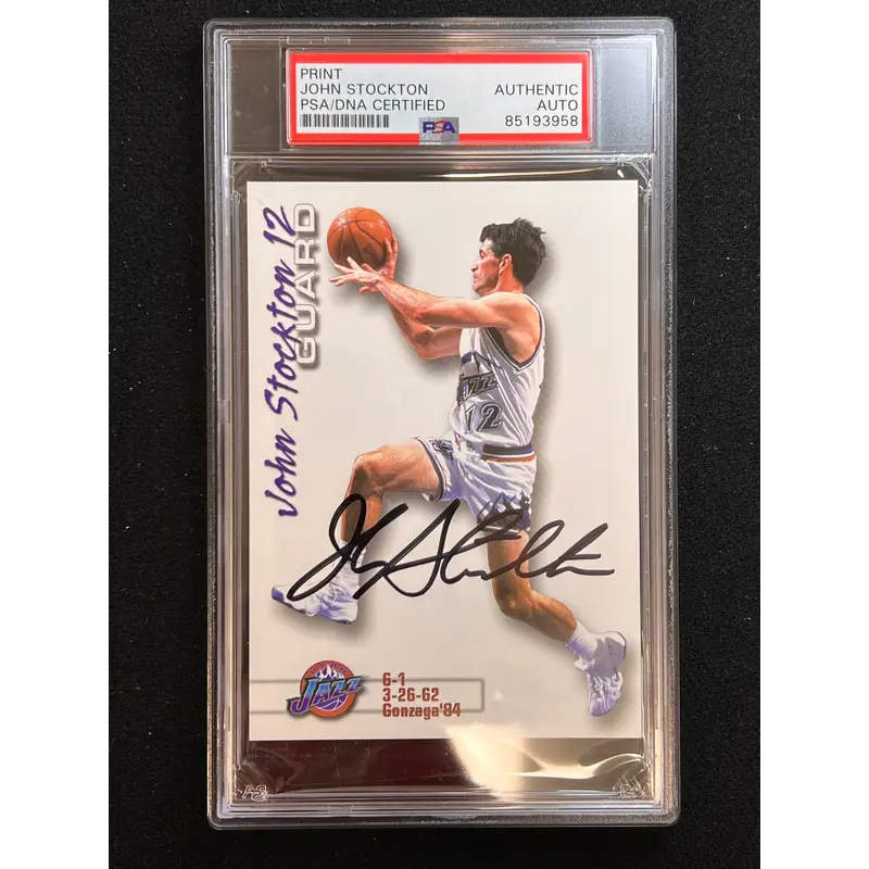 John Stockton signed Cut PSA/DNA Utah Jazz Autographed
