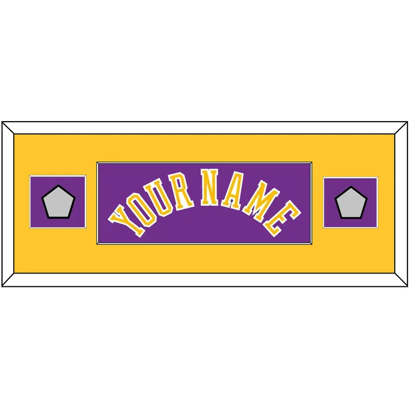 Los Angeles Name & 2 Champions Patches - Road Purple (1978-1997) - Single Mat 4