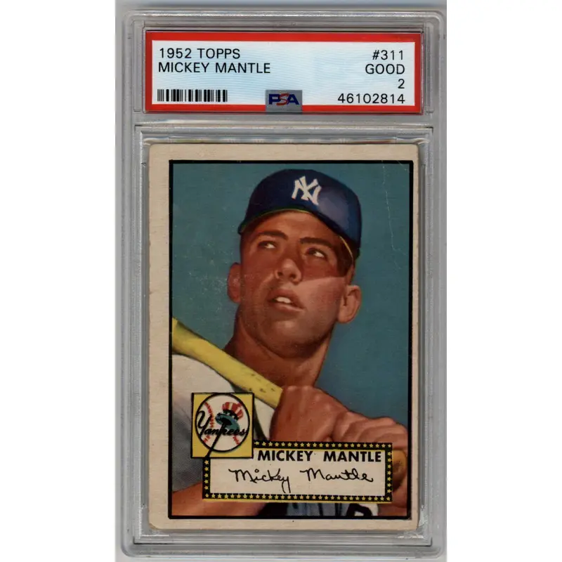 Mickey Mantle 1952 Topps Rookie #311 PSA 2 Good