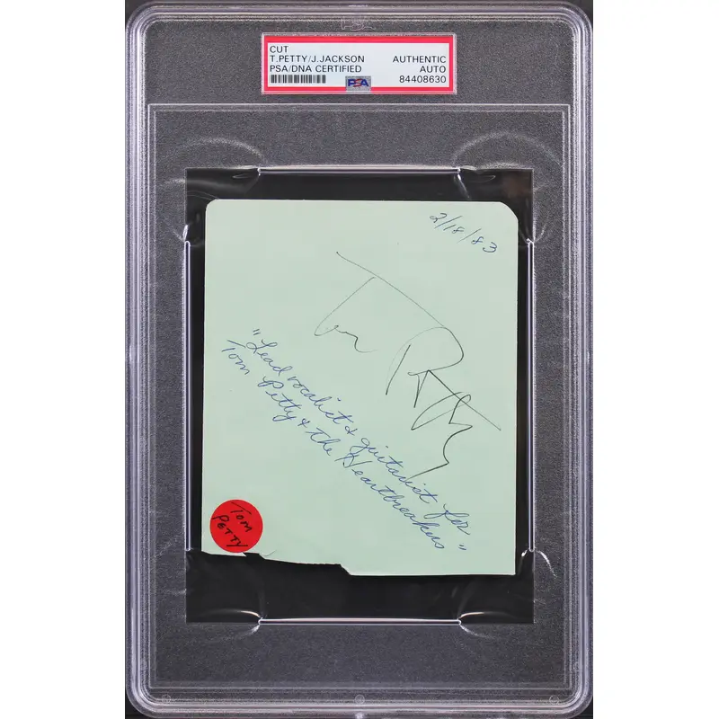 Tom Petty Authentic Signed 4.5x5.25 Cut Signature Autographed PSA/DNA Slabbed