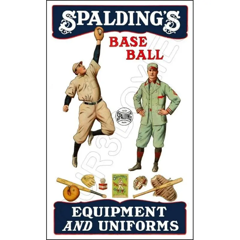 1900 Spalding's Baseball Equipment And Uniforms Store Counter Standup Sign - 1