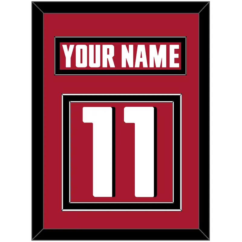 Atlanta Nameplate & Number (Back) - Alternate Red (2020-2022) - Double Mat 2