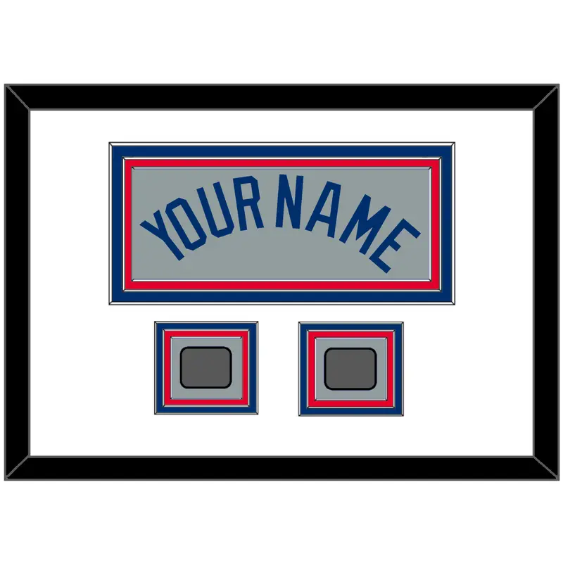 Los Angeles Name & 2 World Series Jersey Patches - Road Gray - Triple Mat 1