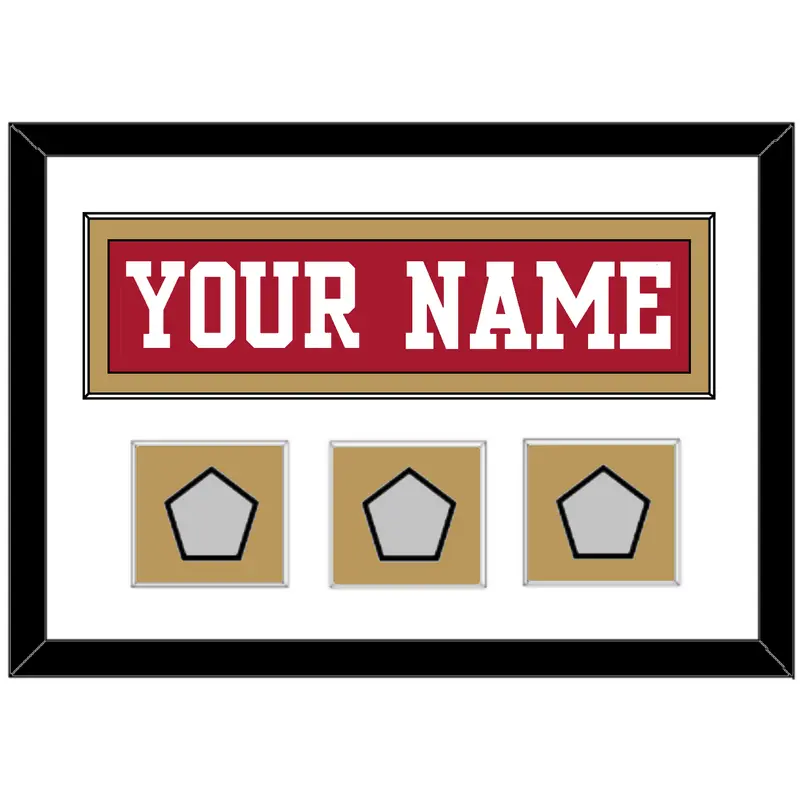 San Francisco Nameplate & 3 Super Bowl Patches - Home Red - Single Mat 1