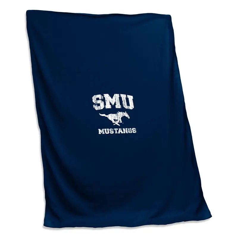 SMU Navy Sweatshirt Blanket (Screened)