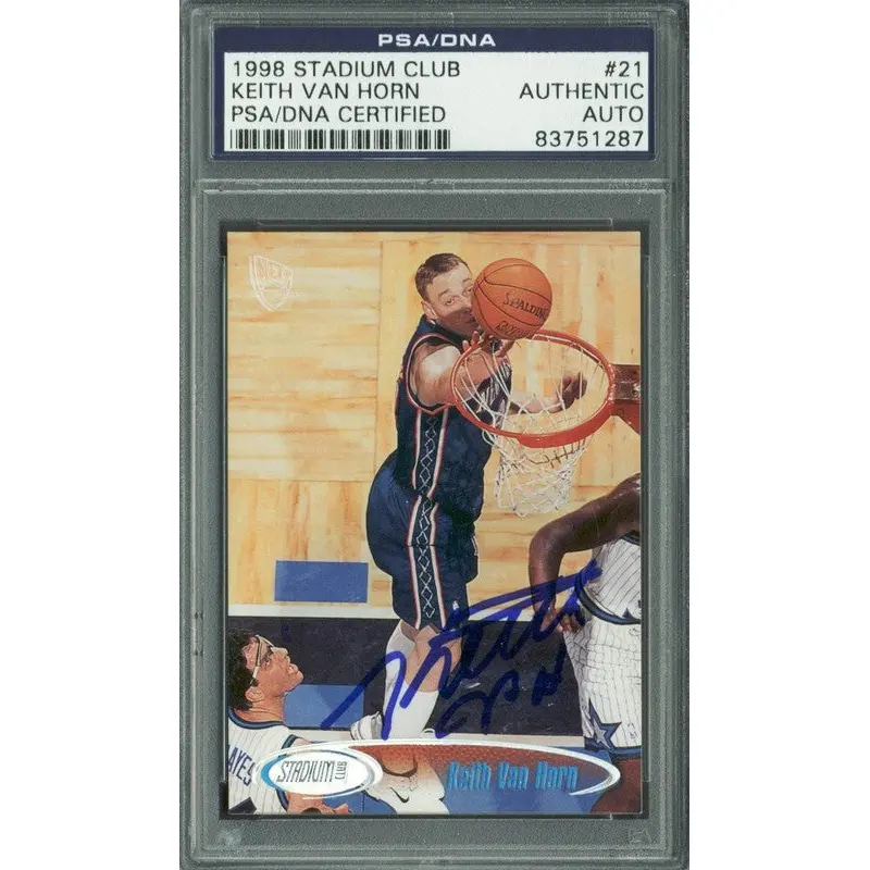 Nets Keith Van Horn Authentic Signed Card 1998 Stadium Club #21 PSA/DNA Slabbed