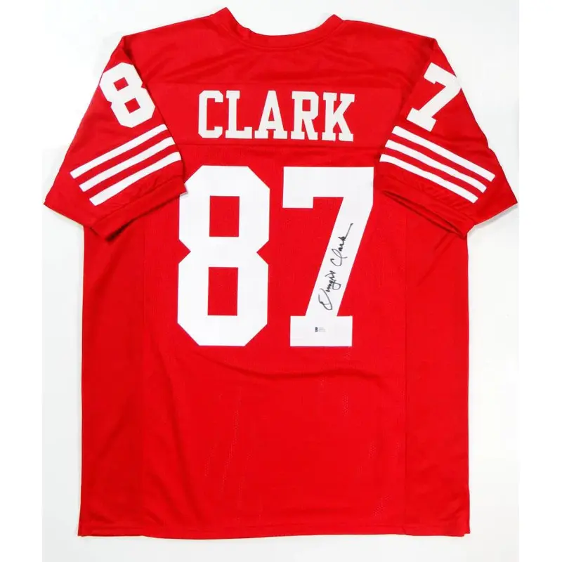 Dwight Clark Autographed San Francisco 49ers (Red #87) Custom Jersey - JSA