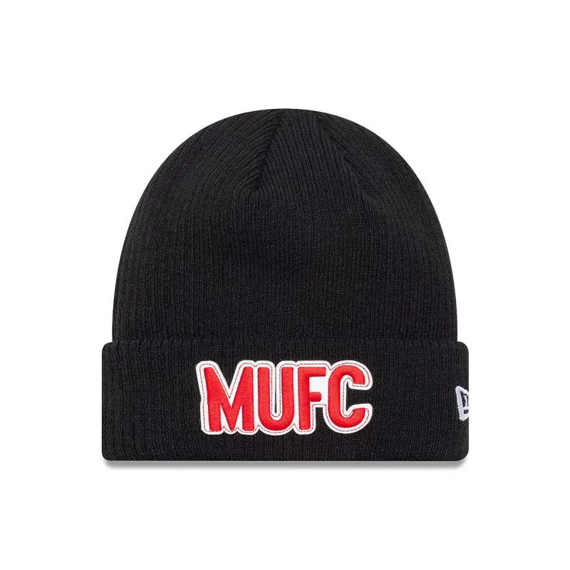 Manchester United FC Vintage Black Cuff Knit Beanie Hat