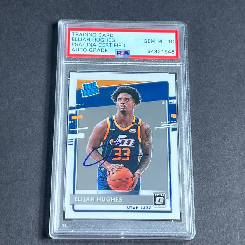 2020-21 Panini Donruss #192 Elijah Hughes Signed AUTO Grade 10 PSA Slabbed RC Jazz