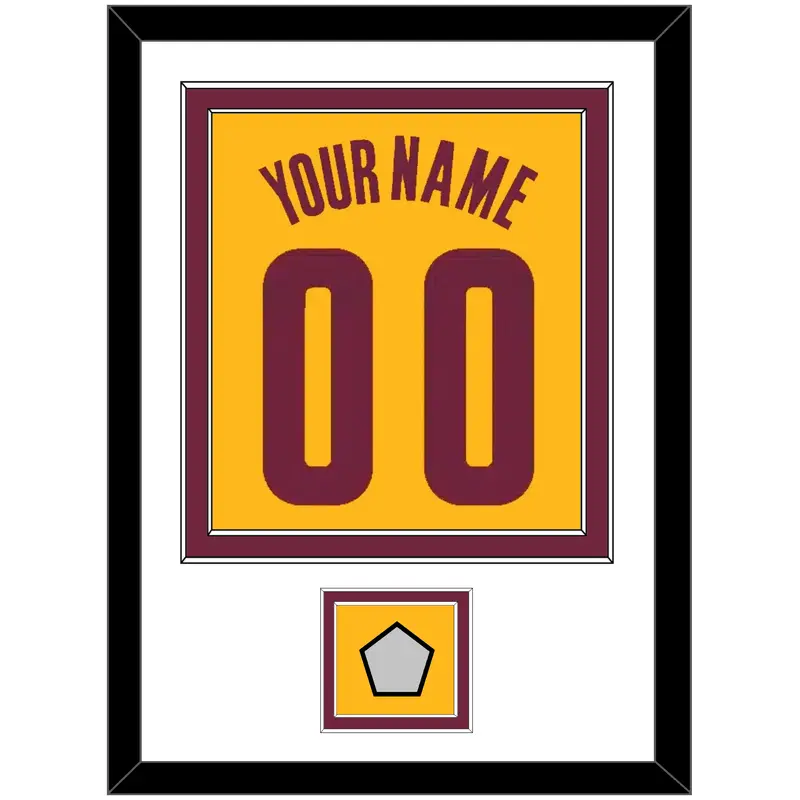 Cleveland Name & Number With Finals Patch - Alternate Yellow (2012-2017) - Double Mat 1