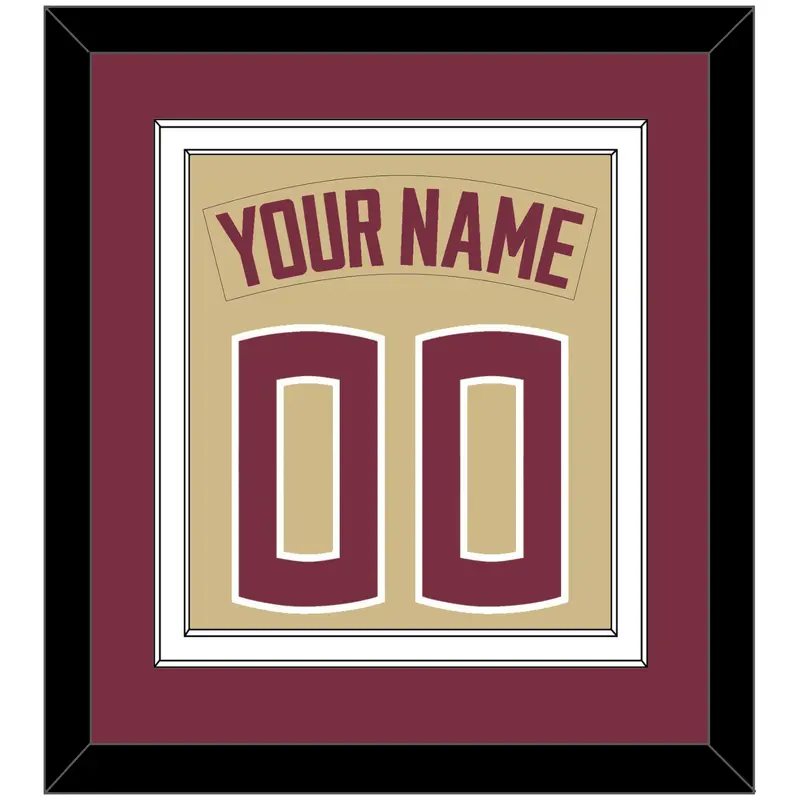 Florida State Baseball Nameplate & Number (Back) Combined - Alternate Gold - Double Mat 3
