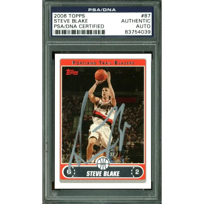 Blazers Steve Blake Authentic Signed Card 2006 Topps #87 PSA/DNA Slabbed
