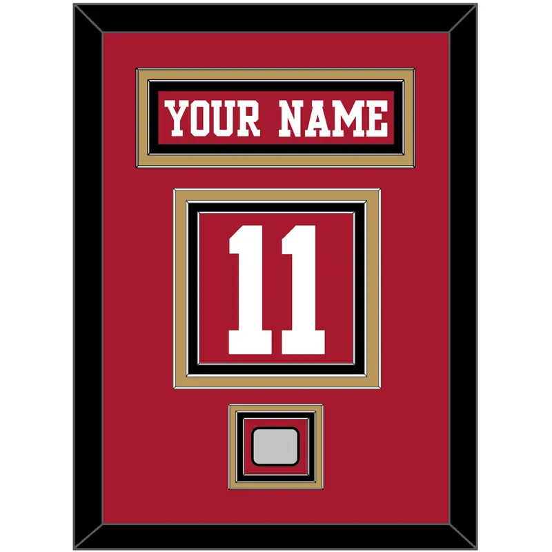San Francisco Nameplate & Number (Back) With Super Bowl Patch - Home Red - Triple Mat 3