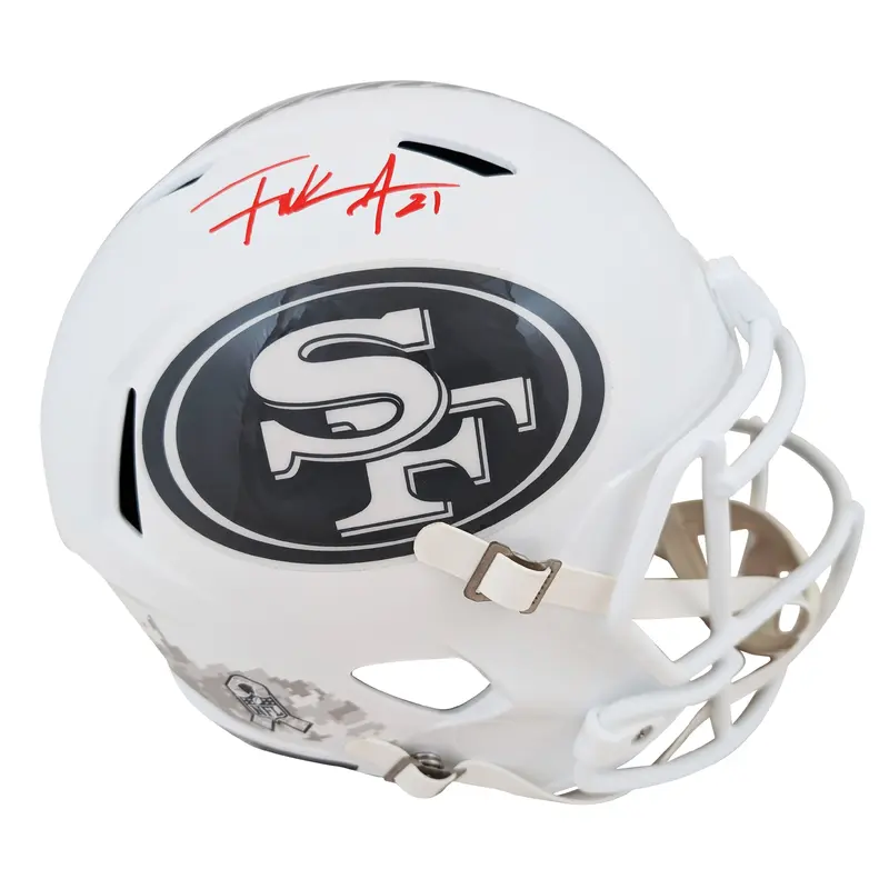 49ers Frank Gore Signed Salute To Service III Full Size Speed Rep Helmet BAS Wit