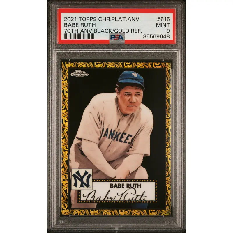 Babe Ruth 2021 Topps Chrome Platinum Black Gold Refractor #10/10 PSA 9 Mint
