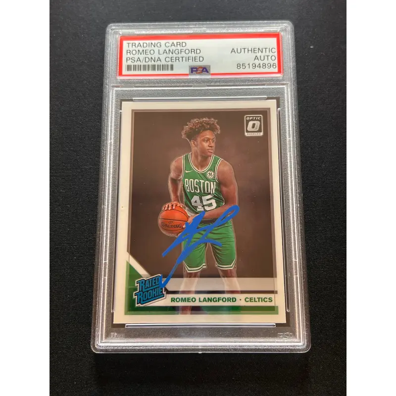 2019-20 Panini Donruss Optic #182 Romeo Langford Signed Card PSA Slabbed AUTO Celtics
