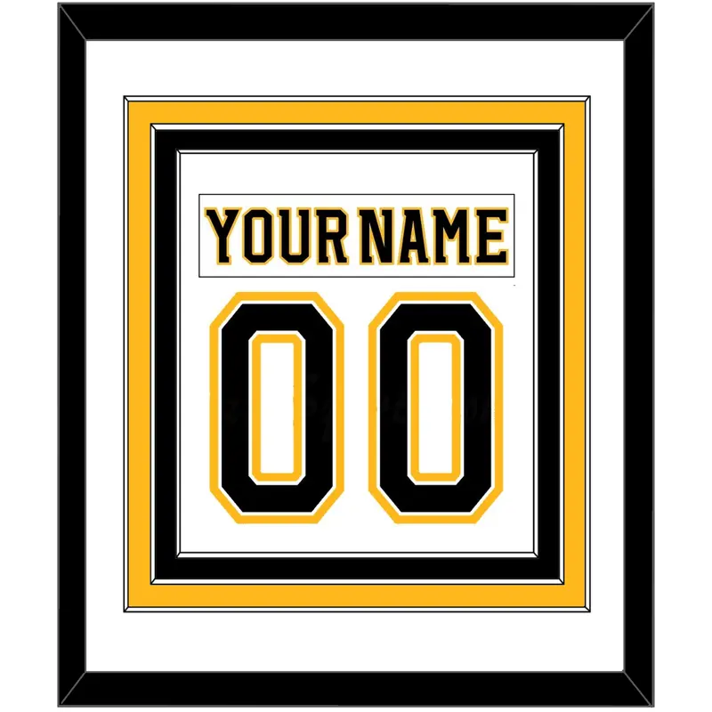 Boston Nameplate & Number (Back) Combined - Road White (2007-2017) - Triple Mat 1
