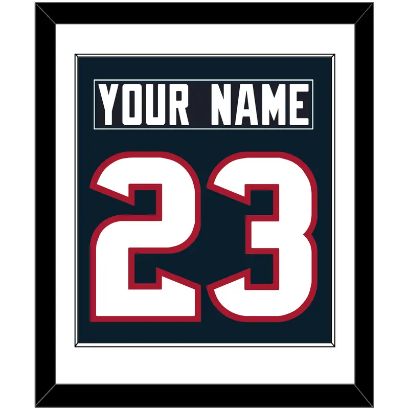 Houston Nameplate & Number (Back) Combined - Home Blue (2002-2023) - Single Mat 1