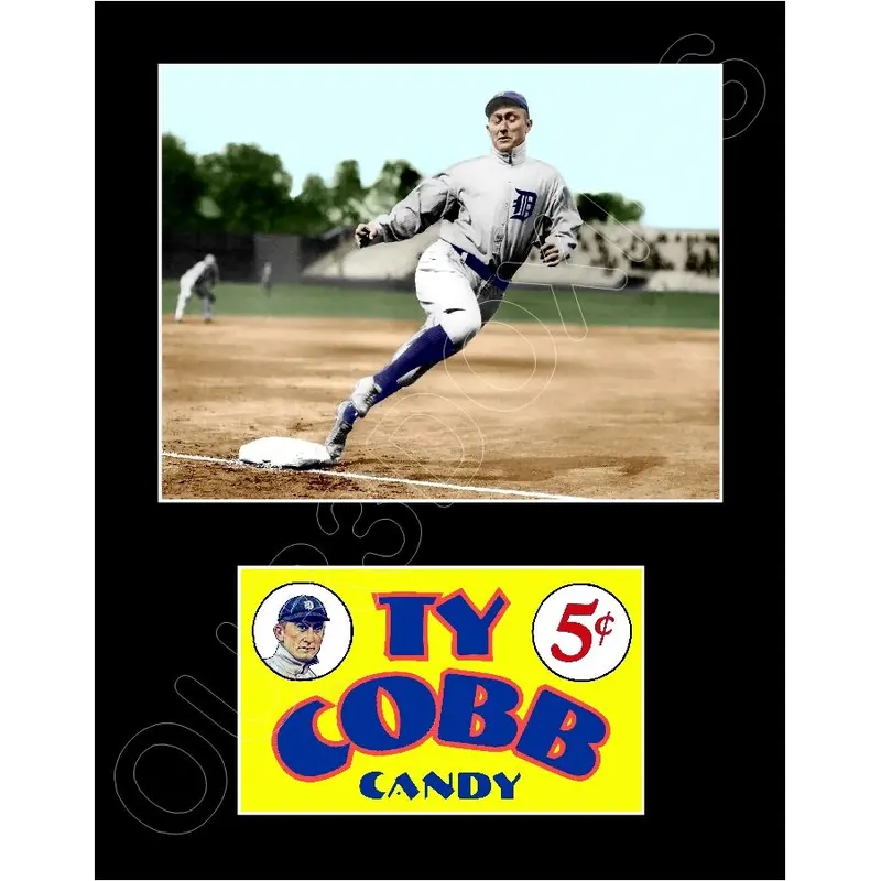 Ty Cobb 1920's Candy Matted Photo Display 11X14 - Detroit Tigers - 1519