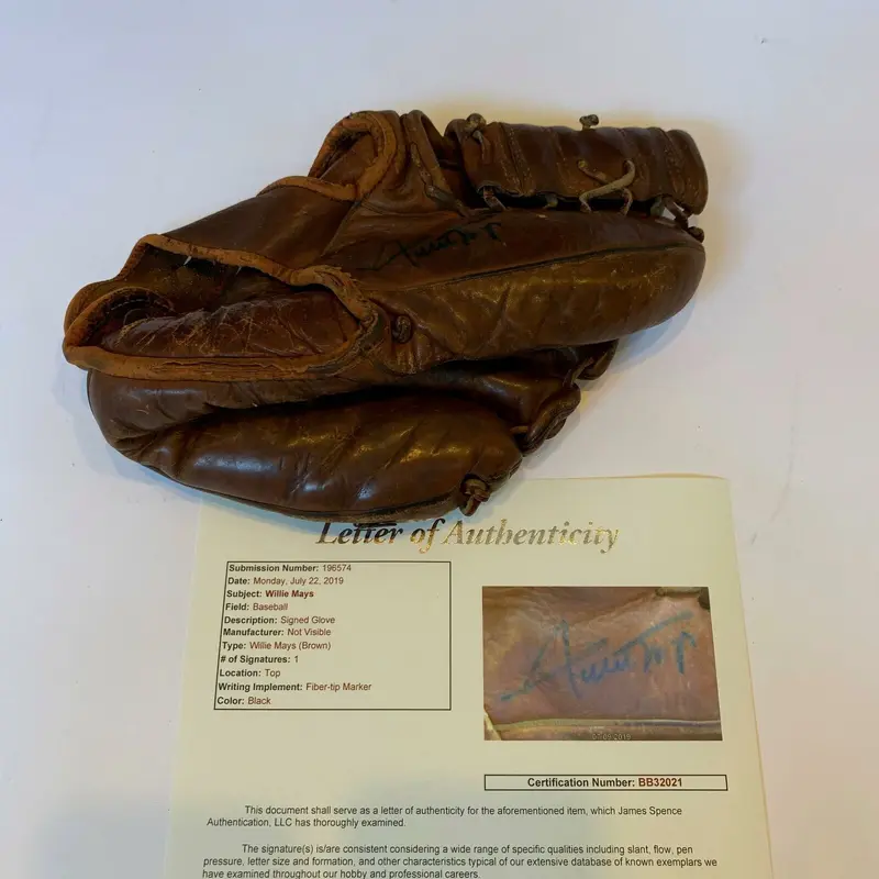 1950's Willie Mays Signed MacGregor Game Model Baseball Glove With JSA COA