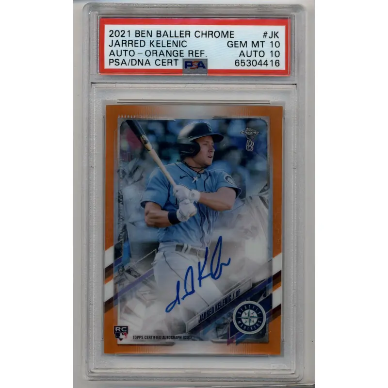 Jarred Kelenic 2021 Ben Baller Chrome Orange Auto 25/25 PSA 10 Gem Mint Auto 10