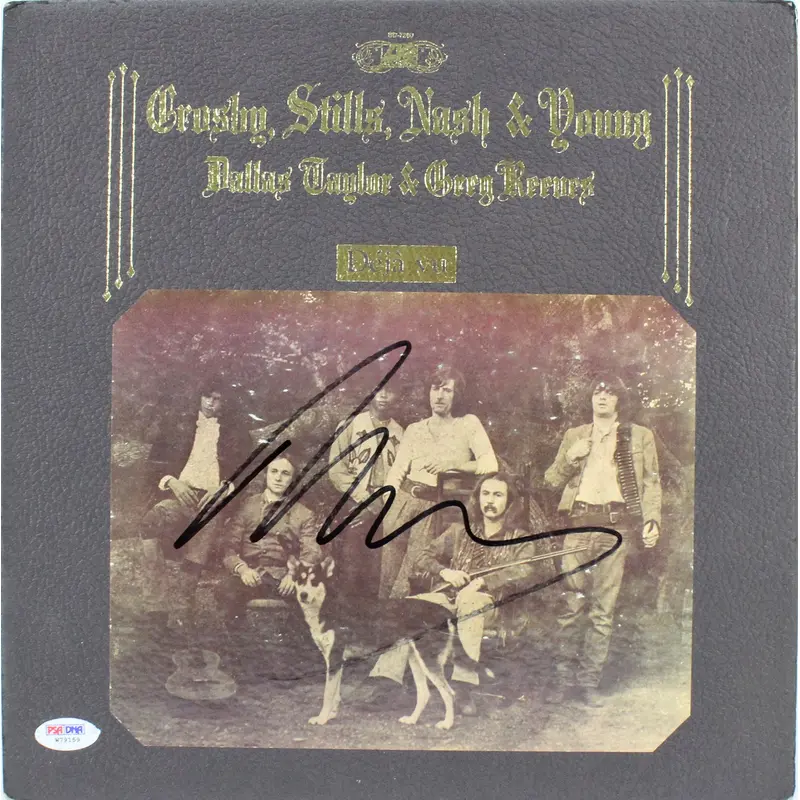 Neil Young CSNY Authentic Signed Deja Vu Album Cover Autographed PSA/DNA #W79159